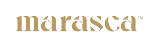 Marasca logo in golden tones, representing high-end hospitality with a contemporary touch