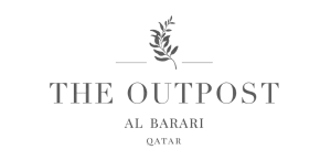 The Outpost Al Barari Qatar logo with a refined laurel design emphasizing exclusivity
