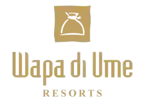 Wapa Di Ume logo with modern, elegant text reflecting eco-luxury hospitality